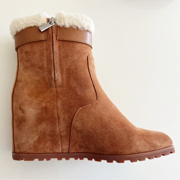 NWT Simkhai Avery Shearling Wedge Ankle Boot - Picture 13 of 17